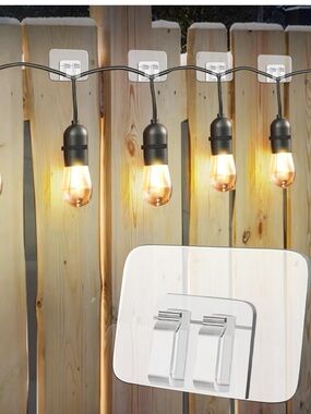 New 60 Pcs Hooks for Outdoor String Lights Clips